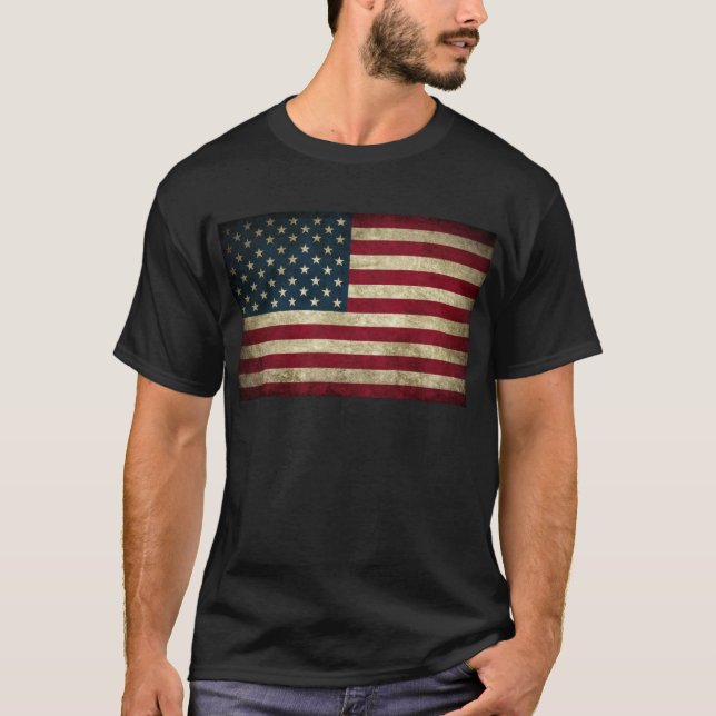 faded and grungy american flag T-Shirt (Front)