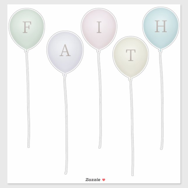 Faded Antiqued Colours Whimsical Balloon Letters (Sheet)