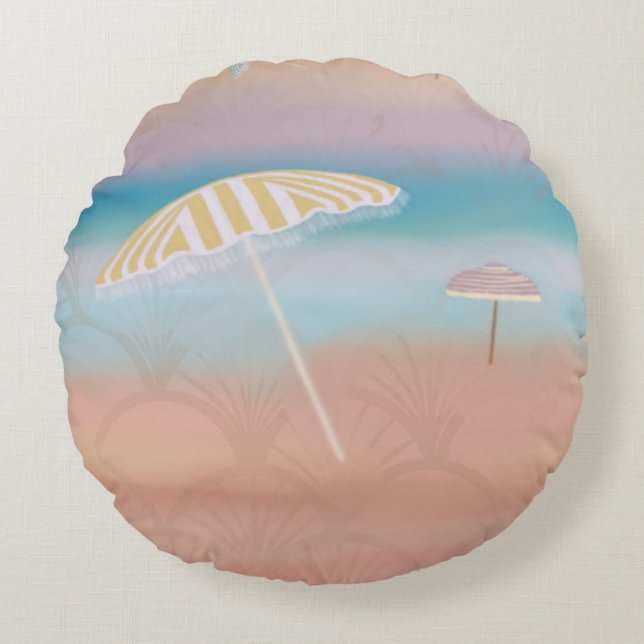 Faded Art Deco Resort  Round Cushion (Front)