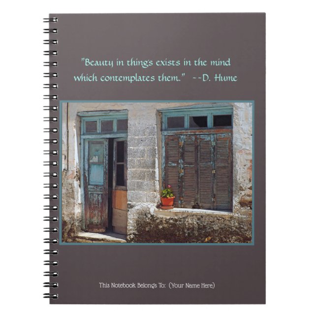 "FADED BEAUTY OF RUSTIC OLD BUILDING" NOTEBOOK (Front)