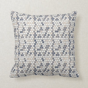 Faded Blue and Cream Circle Mosaic Pillows