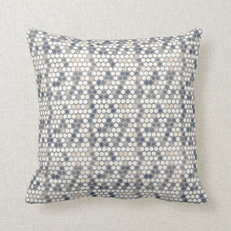Faded Blue and Cream Circle Mosaic Pillows