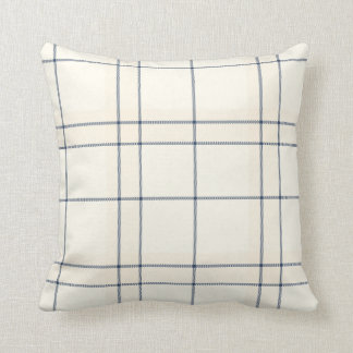 Faded Blue and Cream Tartan Plaid Pillows