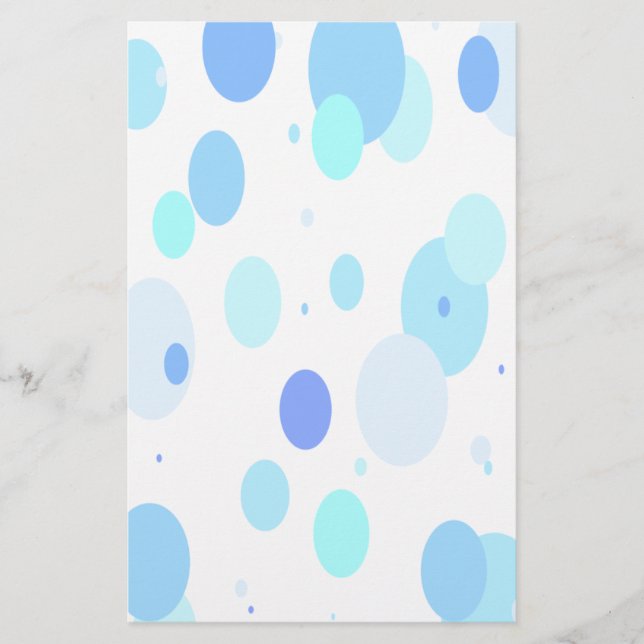 Faded Blue Bubbles Stationery (Front)
