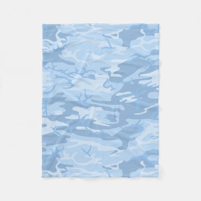 Faded Blue Camo Fleece Blanket (Front)