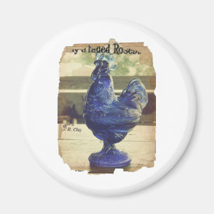 Faded Blue Glass Roo 2 Magnet