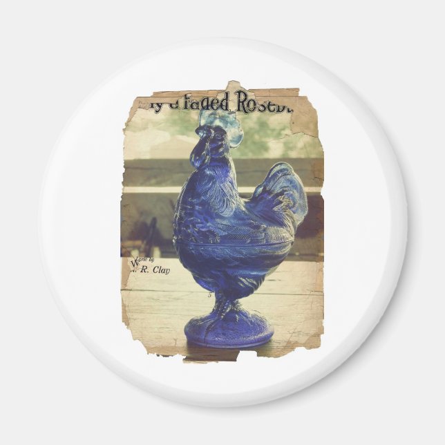 Faded Blue Glass Roo 2 Magnet (Front)