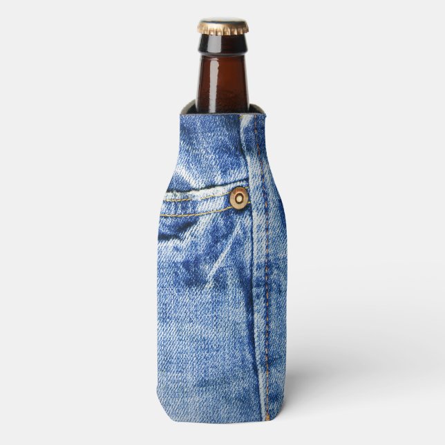 FADED BLUE JEANS BOTTLE COOLER (Bottle Front)