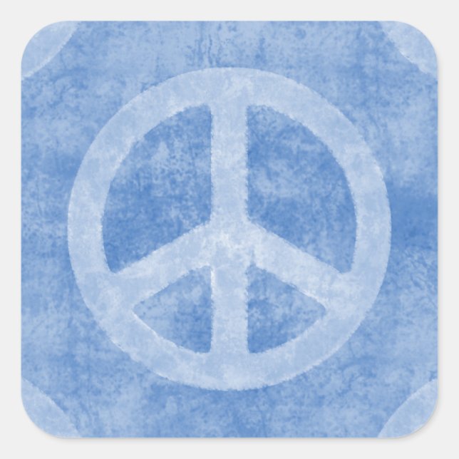 Faded Blue Peace Sign Sticker (Front)