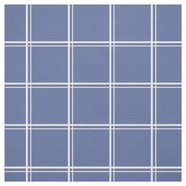 Faded Blue Windowpane Plaid Fabric (Swatch)