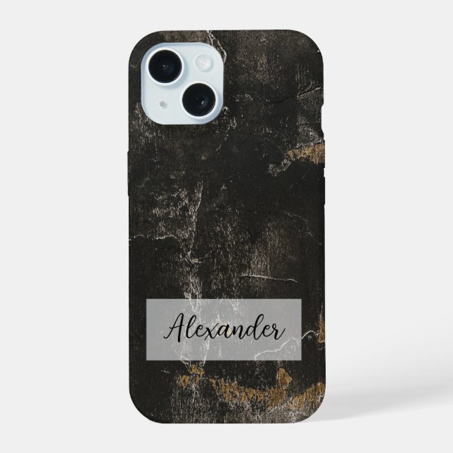 Faded Broken Leather Phone Case with Wood Exposed  (Back)