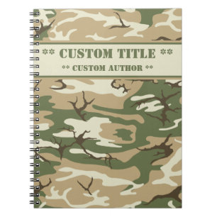 Faded Camo Notebook w/ Title/Author Block