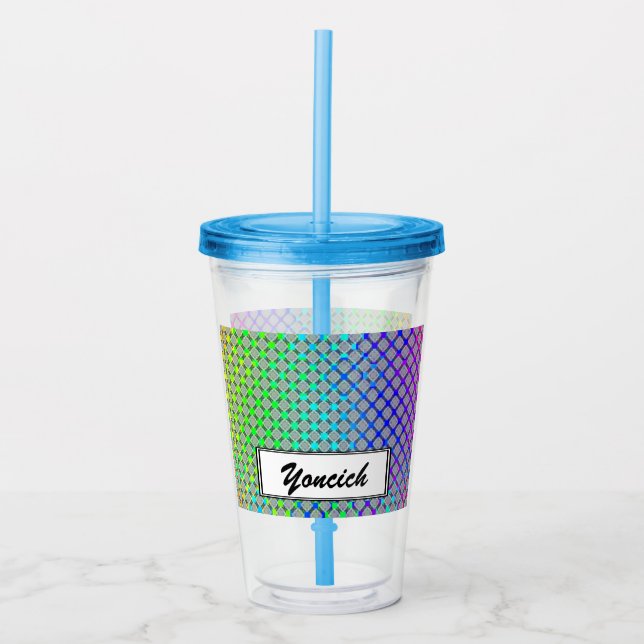 Faded Circle Grid by Kenneth Yoncich Acrylic Tumbler (Front)