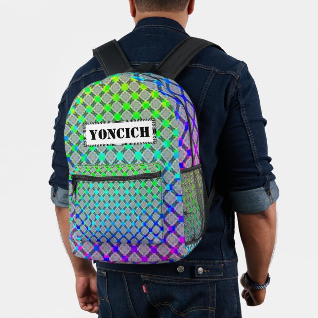 Faded Circle Grid by Kenneth Yoncich Printed Backpack (Insitu (Model))