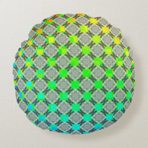 Faded Circle Grid by Kenneth Yoncich Round Cushion