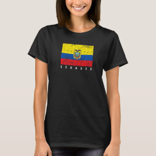 Faded Distressed Ecuadorian Flag Flag Of Ecuador T-Shirt