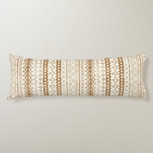 Faded Fair Isle Knit Watercolor Cabincore brown Body Cushion