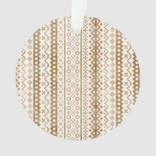 Faded Fair Isle Knit Watercolor Cabincore brown Ornament
