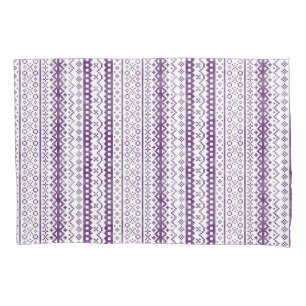 Faded Fair Isle Knit Watercolor Cabincore purple Pillowcase