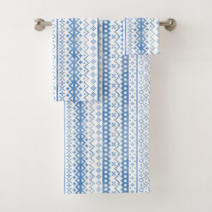 Faded Fair Isle Knitwear Watercolor Cosy Cabincore Bath Towel Set