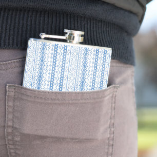 Faded Fair Isle Knitwear Watercolor Cosy Cabincore Hip Flask