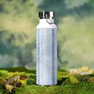 Faded Fair Isle Knitwear Watercolor Cosy Cabincore Water Bottle