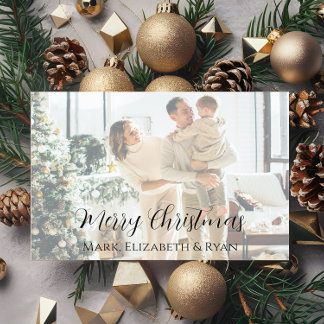 Faded Family Photo Merry Christmas Card