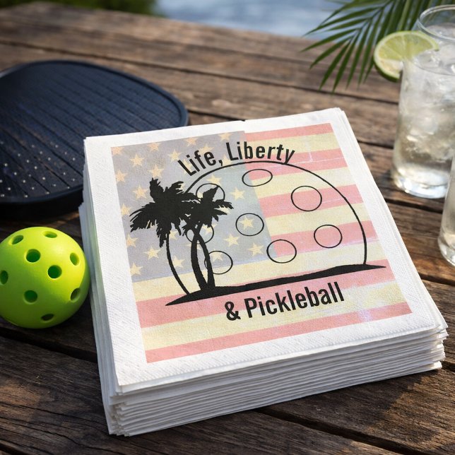 FADED FLAG Life Liberty & Pickleball USA Napkin (Creator Uploaded)