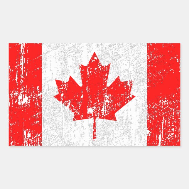 Faded Flag Of Canada Rectangular Sticker (Front)
