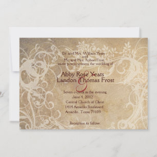 Faded Floral Wedding Invitation