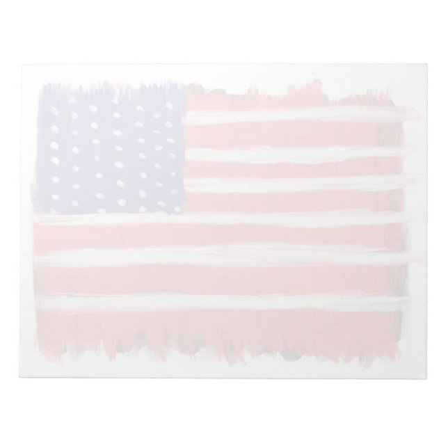 Faded Folk Art Painted Flag Notepad (Front)