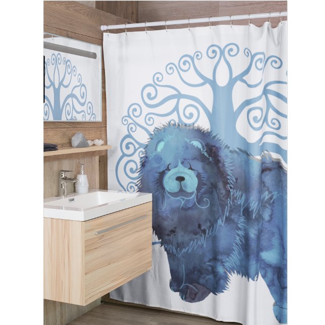 FADED GENES Chow  TREE OF LIFE  Shower Curtain (Creator Uploaded)