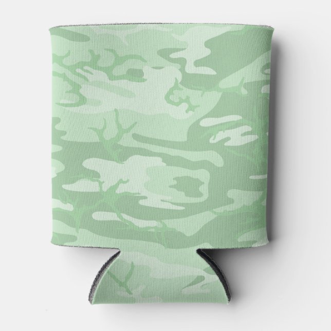 Faded Green Camo Can Cooler (Front)