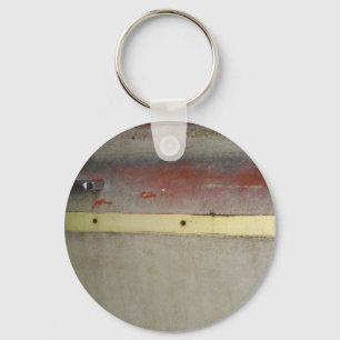 Faded Green, Red, Blue & Yellow rusted Key Ring