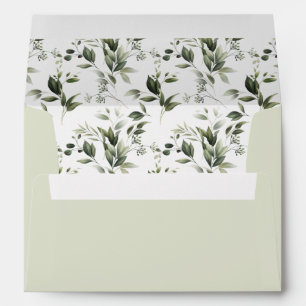 Faded Greenery & Eucalyptus Pre-Addressed Envelope