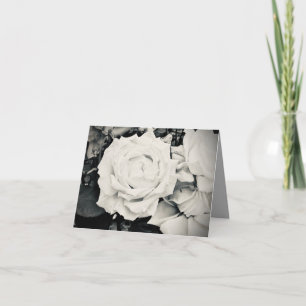 Faded Grey Rose Card