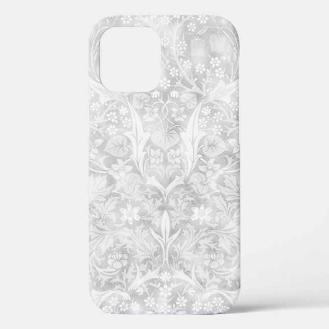 Faded Grey Vintage Floral Pattern Phone Case (Back)
