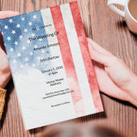 Faded Grunge American Flag Minimalist Wedding