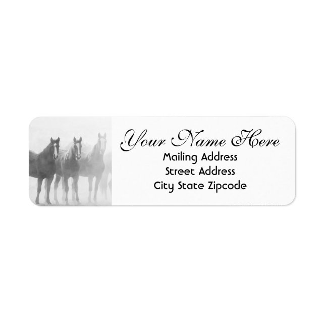 Faded Horses Return Address Label (Front)