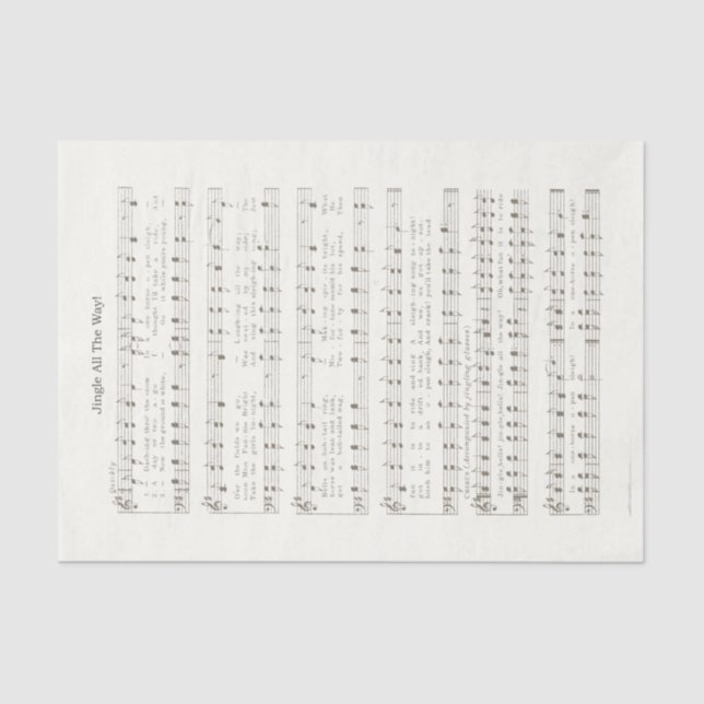 Faded Jingle All the Way Decoupage Crafts Paper (Front)