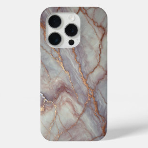 Faded Lavender Marble with Bronze Streaks iPhone 15 Pro Case