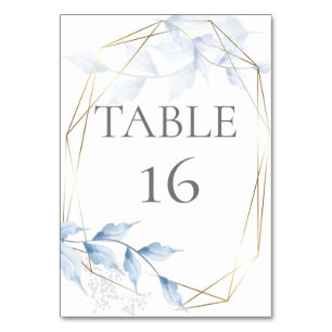 Faded Lilac and Dusty Blue Foliage Table Number