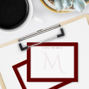 Faded Monogram Chic Dark Red Personal Professional Card