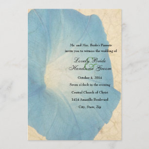 Faded Morning Glory Parchment Wedding Invitation
