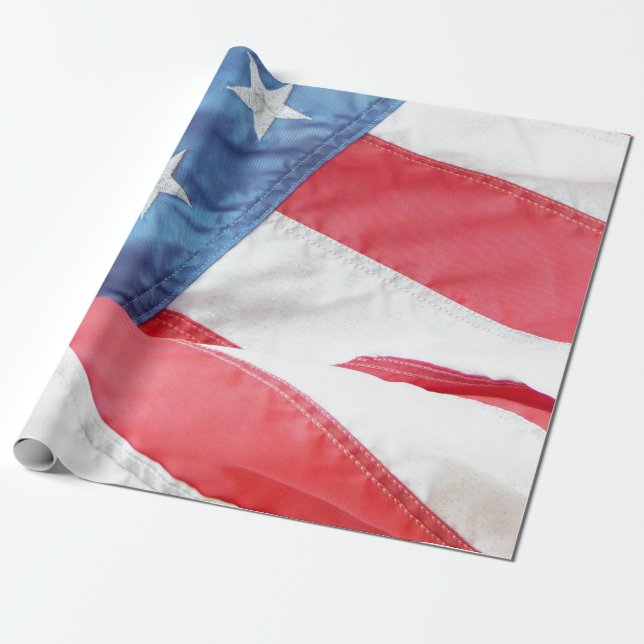 Faded Old Glory Wrapping Paper (Unrolled)