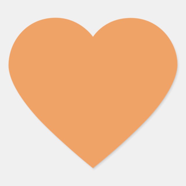  Faded orange (solid colour)  Heart Sticker (Front)