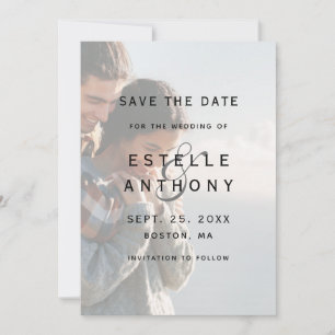Faded Photo Ampersand Wedding Save The Date