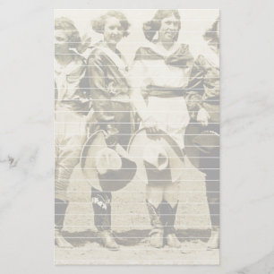 Faded Photo of Cowgirls in a Line Stationery