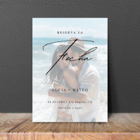Faded Photo Reserva La Fecha Spanish Beach Wedding