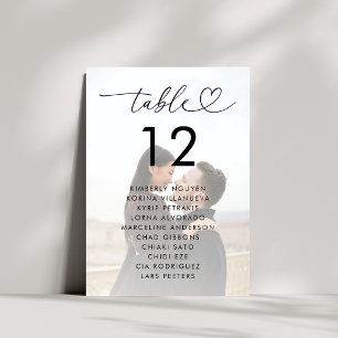 Faded Photo Seating Chart Names 5x7 Wedding Sign Invitation